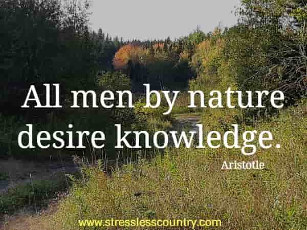 all men by nature desire knowledge