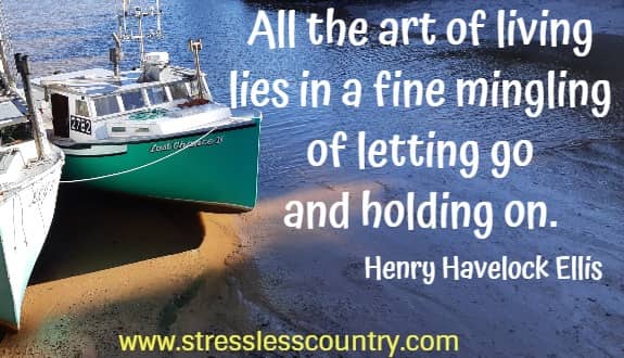 all the art of living lies in a fine mingling of letting go and holding on