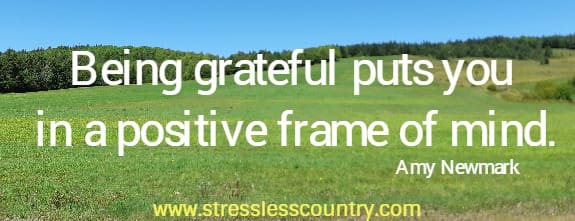 Being grateful puts you in a positive frame of mind.