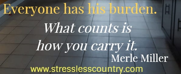 Everyone has his burden. What counts is how you carry it.