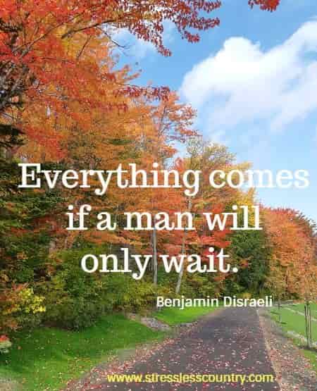 Everything comes if a man will only wait.