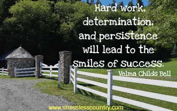 hard work, determination, and persistence will....