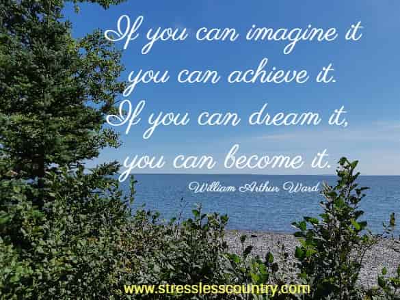 If you can imagine it you can achieve it. If you can dream it, you can become it.