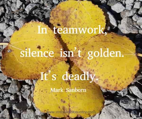 In teamwork, silence isn’t golden. It’s deadly.
