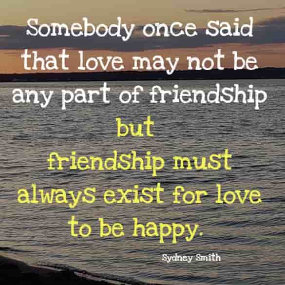 Somebody once said that love may not be any part of friendship but friendship must always exist for love to be happy.