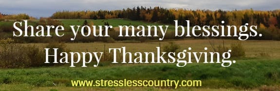 Share your many blessings.  Happy Thanksgiving