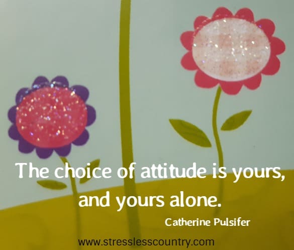 The choice of attitude is yours, and yours alone.
