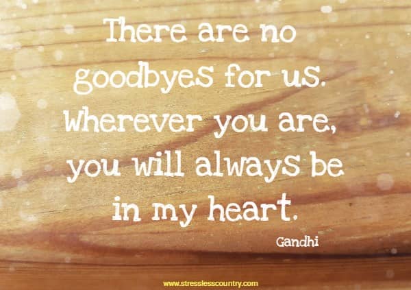 There are no goodbyes for us. Wherever you are, you will always be in my heart.