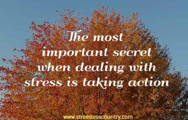 The most important secret when dealing with stress is taking action.