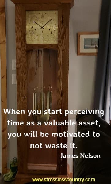 When you start perceiving time as a valuable asset, you will be motivated to not waste it.