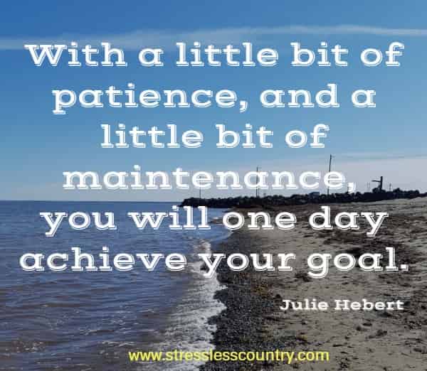 With a little bit of patience, and a little bit of maintenance, you will one day achieve your goal.