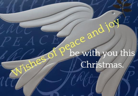 Wishes of peace and joy be with you this Christmas.
