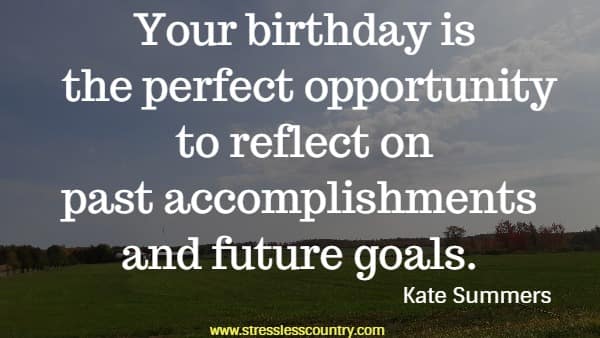 Your birthday is the perfect opportunity to reflect on past accomplishments and future goals.