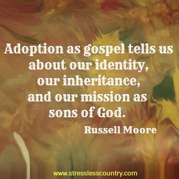 Adoption as gospel tells us about our identity, our inheritance, and our mission as sons of God.