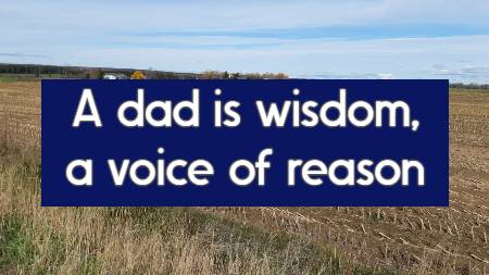 A dad is wisdom, a voice of reason