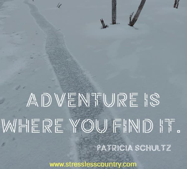 Adventure is where you find it.