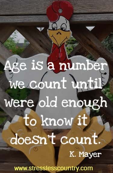 age is a number we count until were old enough to know it doesn't count