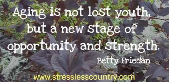 Aging is not lost youth, but a new stage of opportunity and strength.