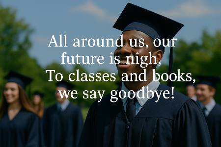 All around us, our future is nigh, To classes and books, we say goodbye!