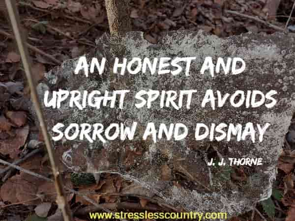 An honest and upright spirit avoids sorrow and dismay