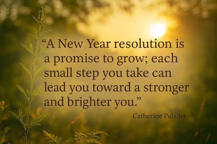 A New Year resolution is a promise to grow; each small step you take can lead you toward a stronger and brighter you.