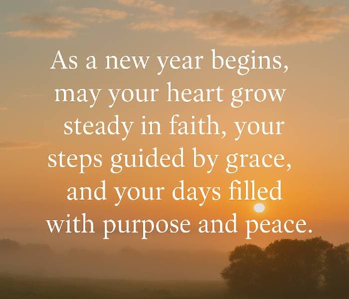 As a new year begins, may your heart grow steady in faith, your steps guided by grace, and your days filled with purpose and peace