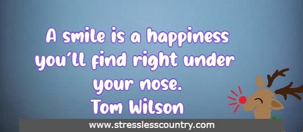 A smile is a happiness you’ll find right under your nose. Tom Wilson