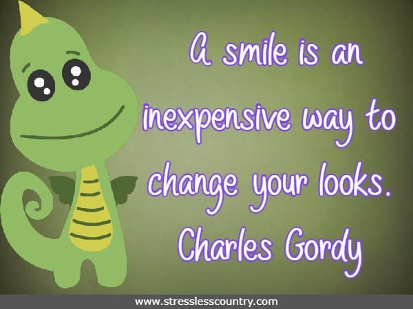  A smile is an inexpensive way to change your looks.