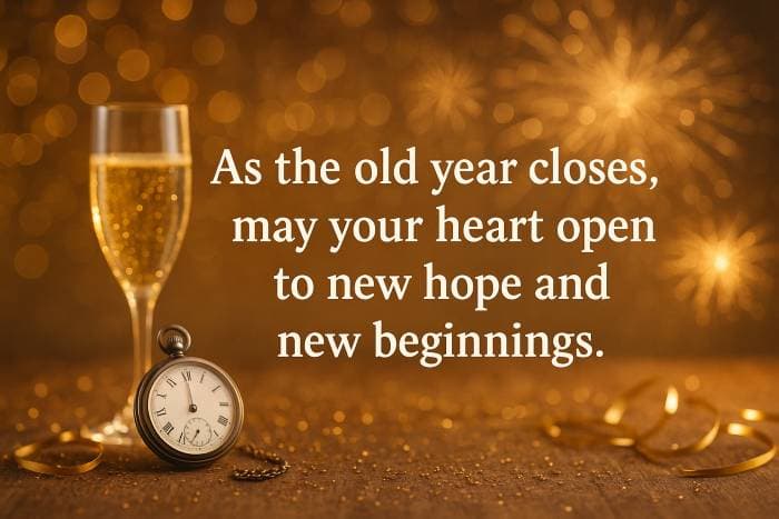 As the old year closes, may your heart open to new hope and new beginnings
