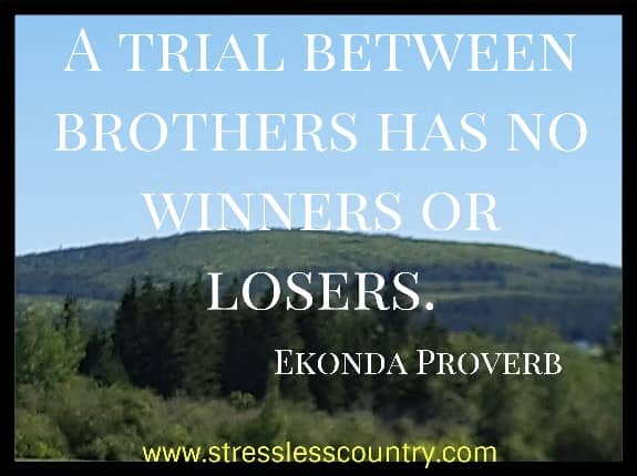   A trial between brothers has no winners or losers.