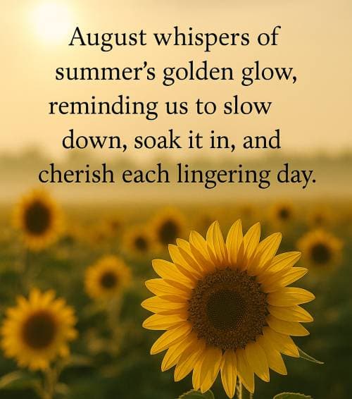 August whispers of summer’s golden glow, reminding us to slow down, soak it in, and cherish each lingering day.