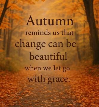 Autumn reminds us that change can be beautiful when we let go with grace