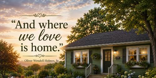 And where we love is home. Oliver Wendell Holmes, Sr.