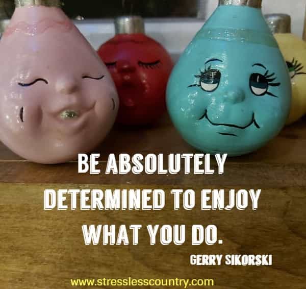 Be absolutely determined to enjoy what you do.