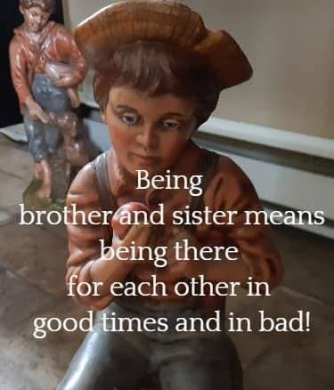 Being poems about brother and sister being there for each other in good times and in bad!