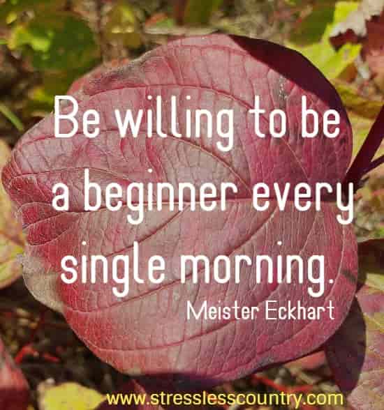 Be willing to be a beginner every single morning.