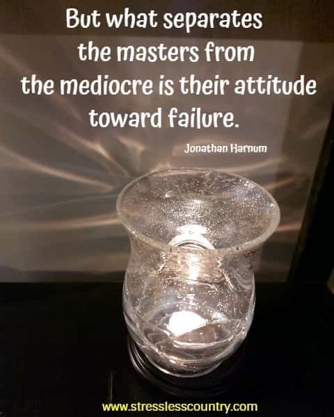 But what separates the masters from the mediocre is their attitude toward failure. 