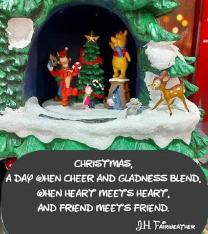 Christmas, A day when cheer and gladness blend, When heart meets heart, And Friend meets friend.