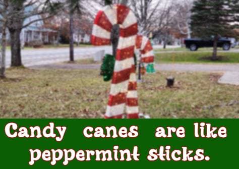Candy canes are like peppermint sticks