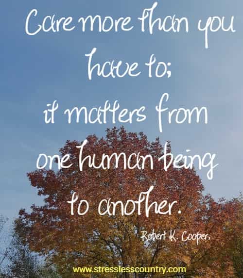 care more than you have to...