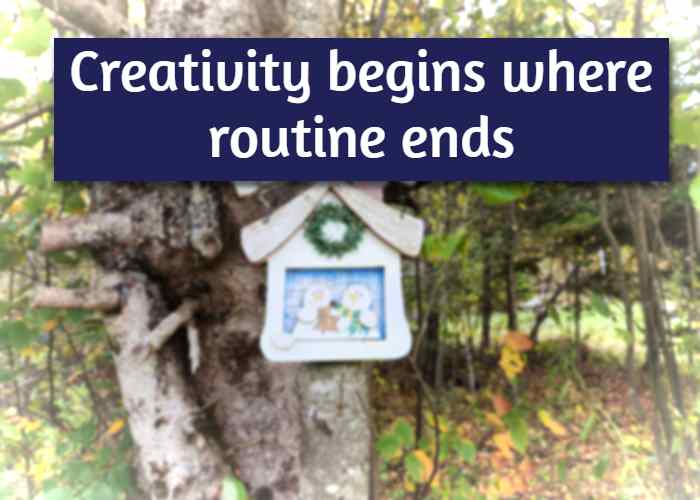 Creativity begins where routine ends