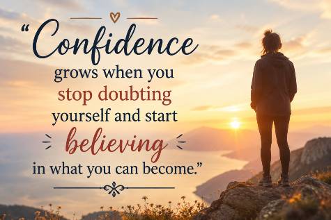 Confidence grows when you stop doubting yourself and start believing in what you can become