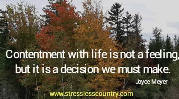 Contentment with life is not a feeling, but it is a decision we must make.