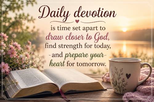Daily devotion is time set apart to draw closer to God, find strength for today, and prepare your heart for tomorrow.