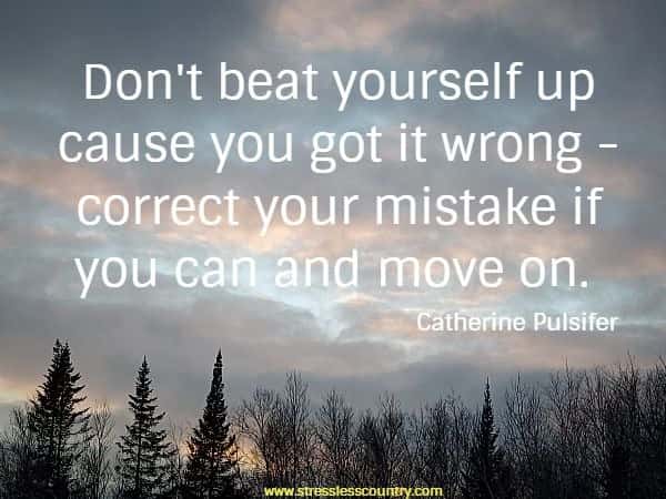 Don't beat yourself up cause you got it wrong - correct your mistake if you can and move on.