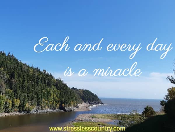 thank God for the miracle of each and every day!