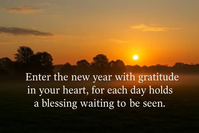 Enter the new year with gratitude in your heart, for each day holds a blessing waiting to be seen.