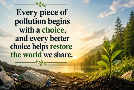 Every piece of pollution begins with a choice, and every better choice helps restore the world we share.