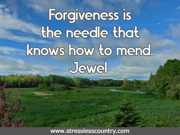 Forgiveness is the needle that knows how to mend.