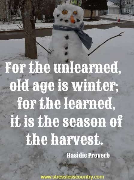 For the unlearned, old age is winter;  for the learned, it is the season of the harvest.
